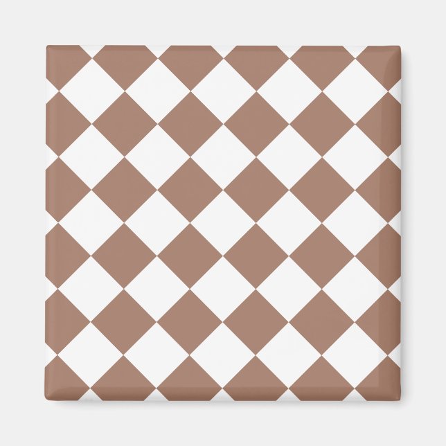 Diamond Mönster i White och Mocha Mousse Magnet (Framsidan)