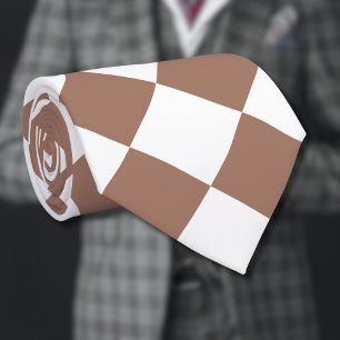 Diamond Mönster i White och Mocha Mousse Slips