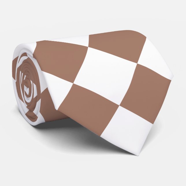 Diamond Mönster i White och Mocha Mousse Slips (Rullad)