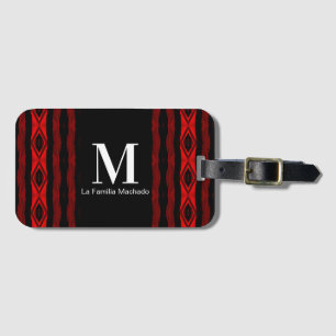 Diamond Mönster Lodrät Rand Red Black Monogram Bagagebricka
