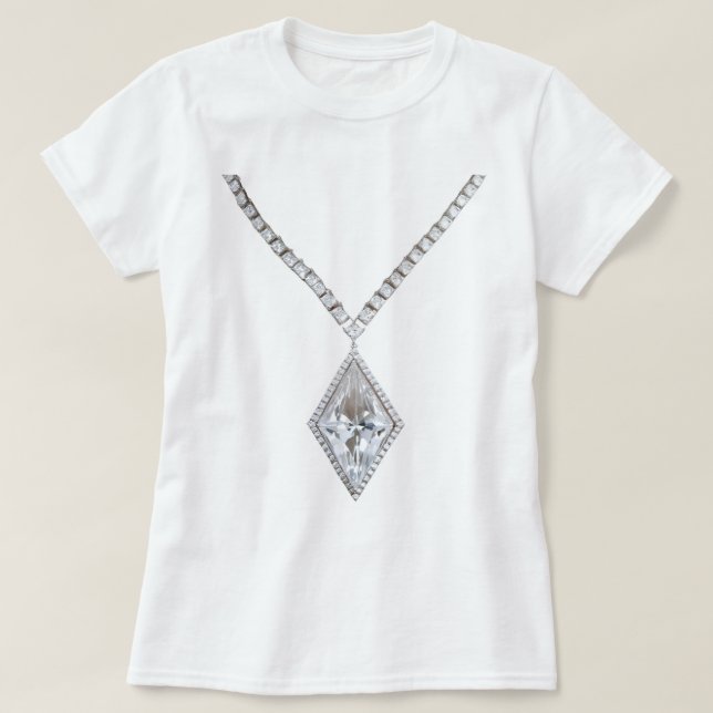 Diamond Necklace White T-Shirt (Design framsida)