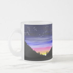 Diamond Night Frosted Glass Coffee Mugg