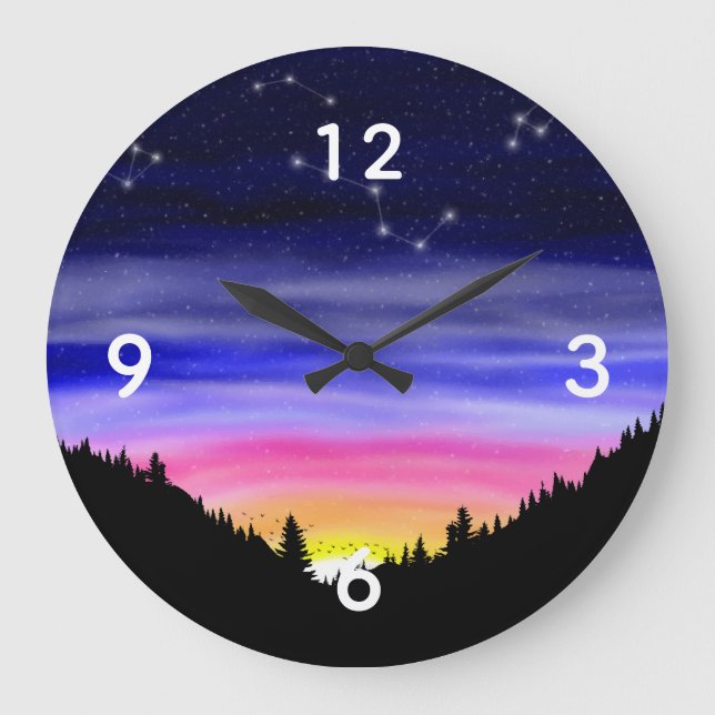 Diamond Night Large Clock Stor Klocka (Framsida)