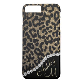Diamond och Leopard Glitter Monogram