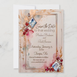 Diamond och Ruby bröllop Spara Datumet