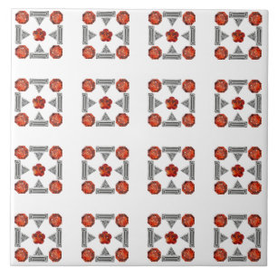 Diamond Orange Mönster Kakelplatta