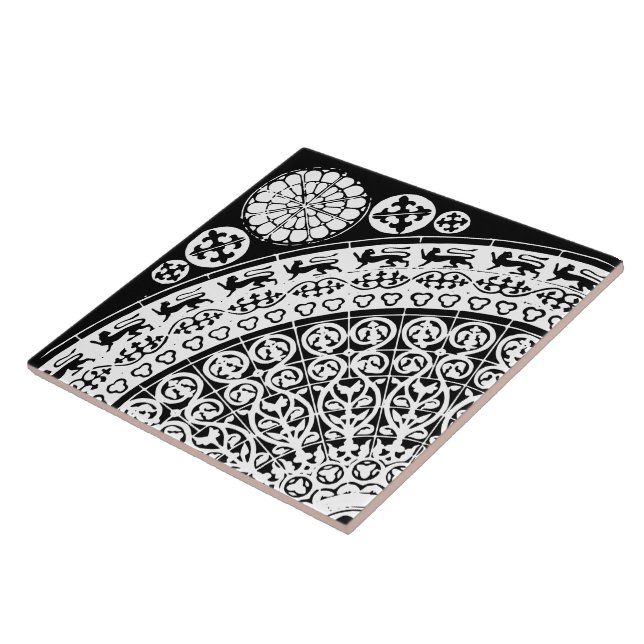 Diamond Orientation Black and White Intricate Kakelplatta (Sidan)