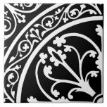 Diamond Oriented Large Print Abstract Black Kakelplatta<br><div class="desc">"modern elegant stylish classic tile",  "beautiful traditional black and white",  "abstract line art tree circle",  "botanical branches flourish branch",  "geometric curves contemporary pattern",  "decorative round stylish symmetrical" "detailed classy leafy leaf swirls",  "symmetric fancy diamond orientation",  "swirling floral symmetical leaves", </div>