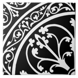 Diamond Oriented Large Print Abstract Black Kakelplatta