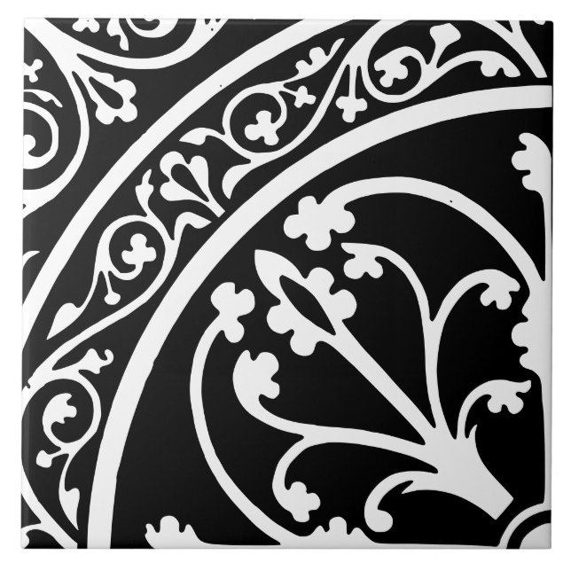 Diamond Oriented Large Print Abstract Black Kakelplatta (Framsidan)