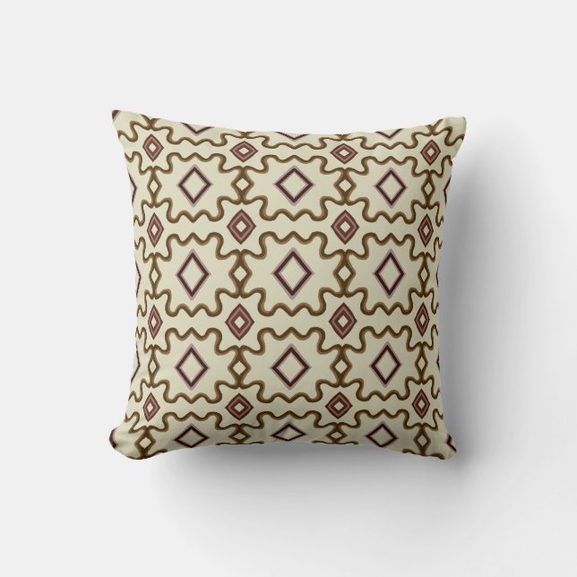 Diamond Pattern Cream Brown  Kudde (Framsida)