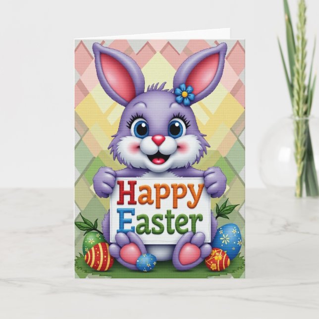 Diamond Pattern Easter Card Kort (Framsida)
