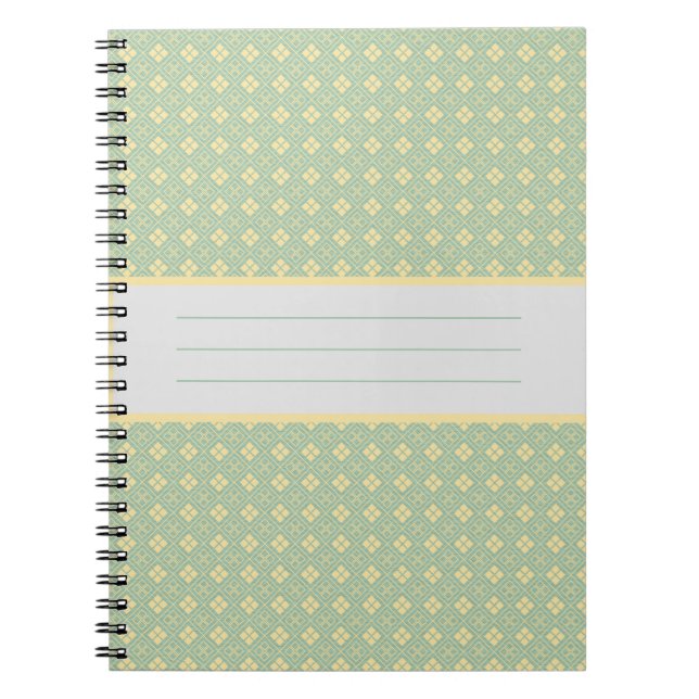 Diamond Pattern Teal Anteckningsbok (Framsidan)