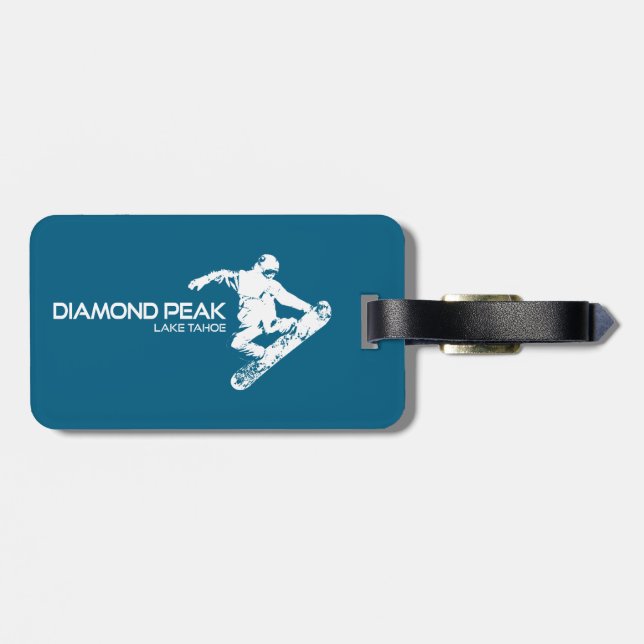 Diamond Peak Lake Tahoe Snowboarder Bagagebricka (Baksida Vågrät)