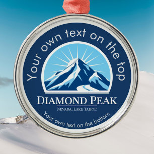 Diamond Peak Nevada Lake skidmedal Metallprydnad Julgransprydnad Metall