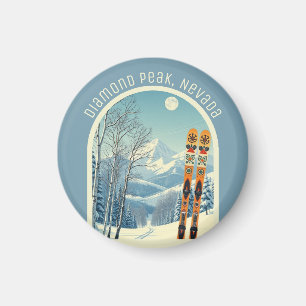 Diamond Peak Nevada Lake Tahoe skidminne Magnet