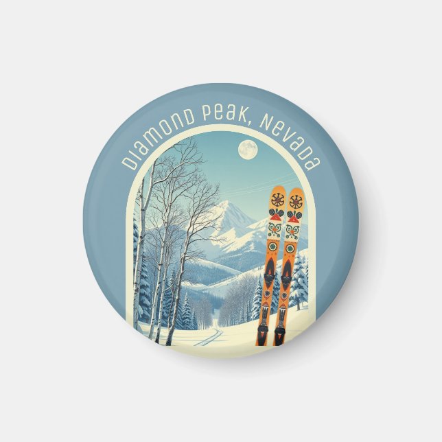 Diamond Peak Nevada Lake Tahoe skidminne  Magnet (Framsidan)