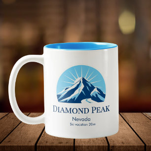 Diamond Peak Nevada Lake Tahoe souvenir från skido Två-Tonad Mugg
