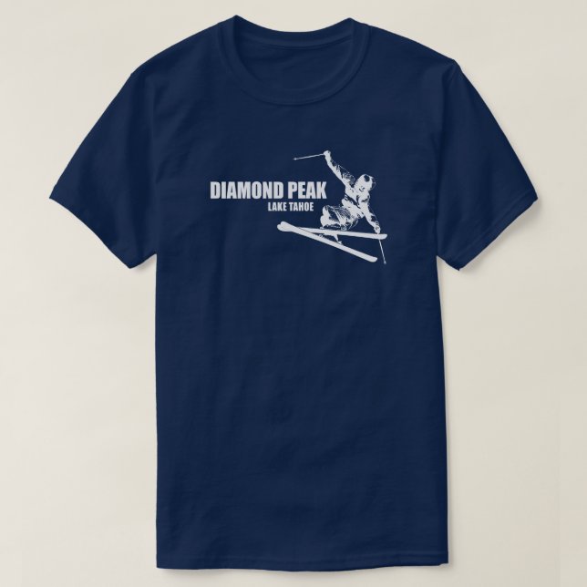 Diamond Peak Sjö Tahoe Skier T Shirt (Design framsida)