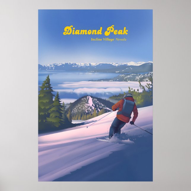 Diamond Peak Skidortens Reseskylt Poster (Framsidan)
