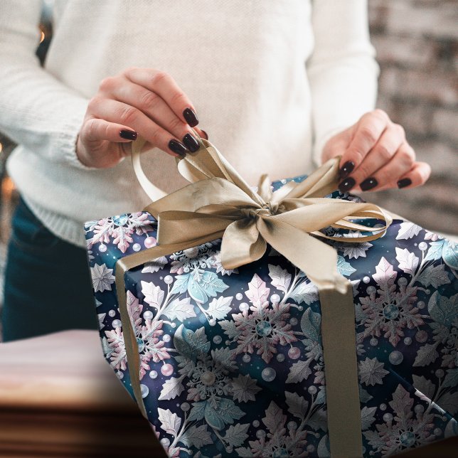 Diamond & Pearl Snowflake Snöre jul Mönster Presentpapper (Skapare uppladdad)