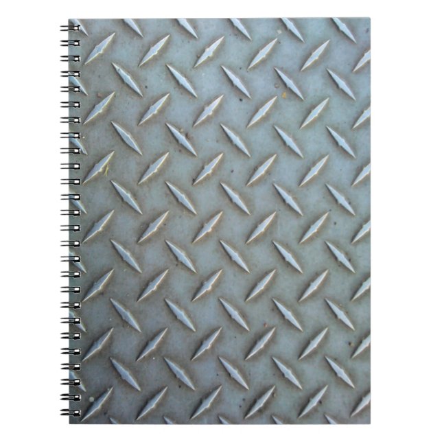 Diamond Plate Steel Anteckningsbok (Framsidan)