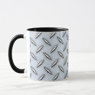 Diamond Plate Steel Mugg