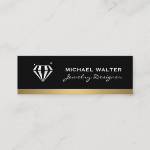 Diamond Professionell Sleek Black Guld Trim Mini Visitkort