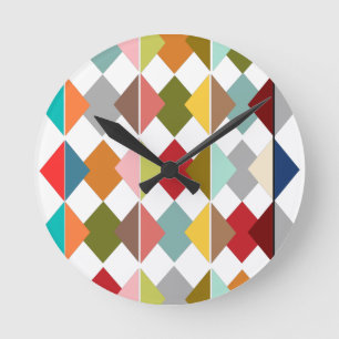 Diamond Quilt Rund Klocka