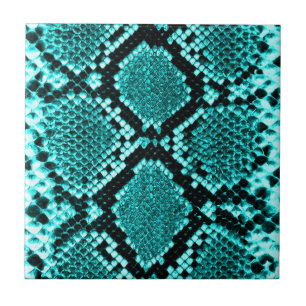 Diamond Rattlesnake Snake Skin aqua Kakelplatta