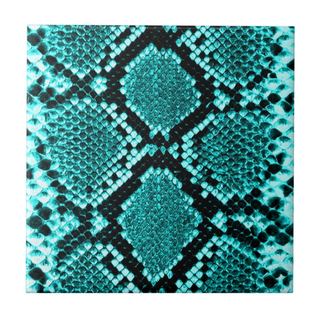 Diamond Rattlesnake Snake Skin aqua Kakelplatta (Framsidan)