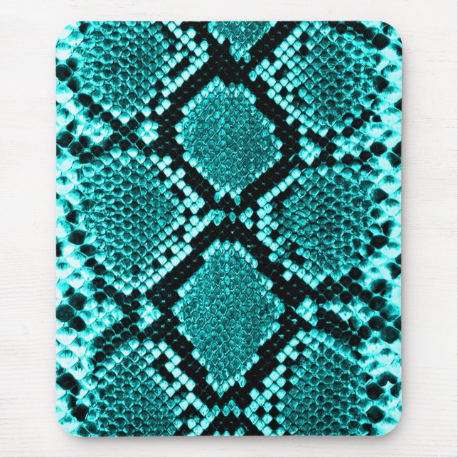 Diamond Rattlesnake Snake Skin aqua Musmatta (Framsidan)