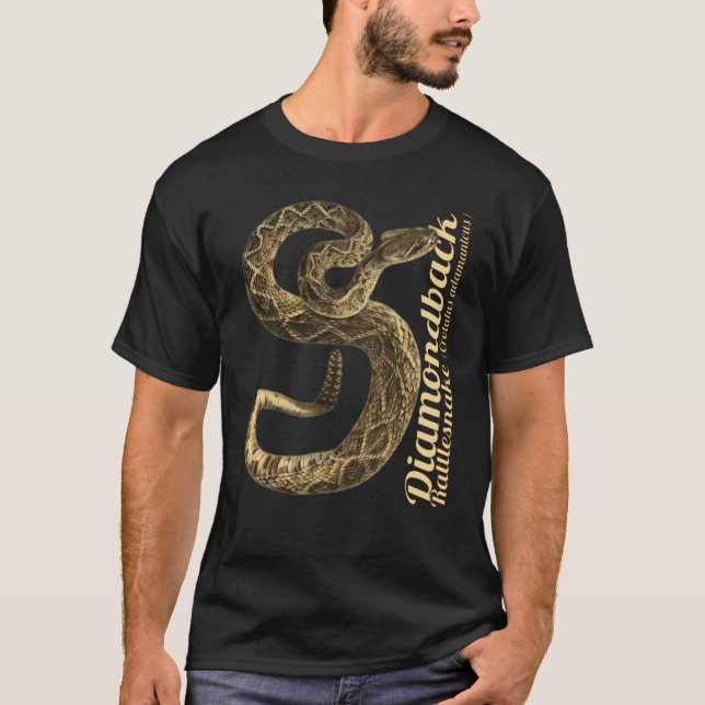 Diamond Rattlesnake Texas Crotalus atrox T Shirt (Framsida)
