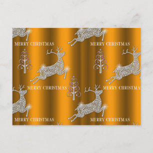 Diamond Reindeer Golden jul Vykort