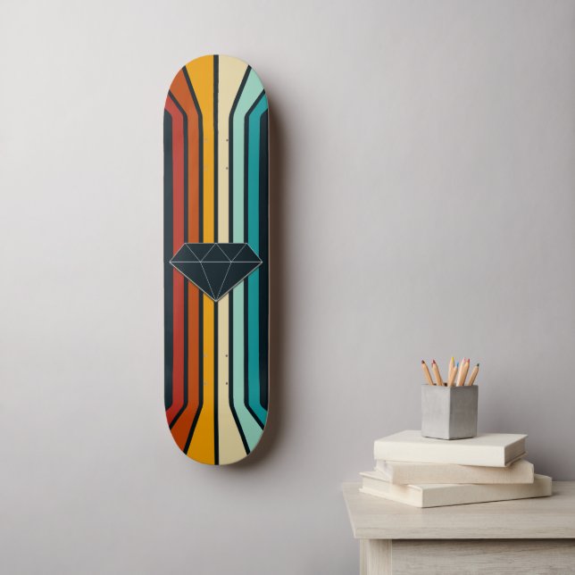 Diamond Retro Modern Stil Mini Skateboard Bräda 18,5 Cm (Väggkonst)