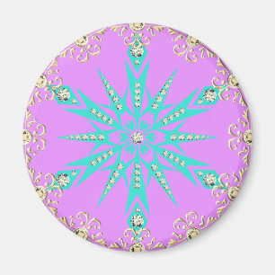 Diamond retro snowflake magnet