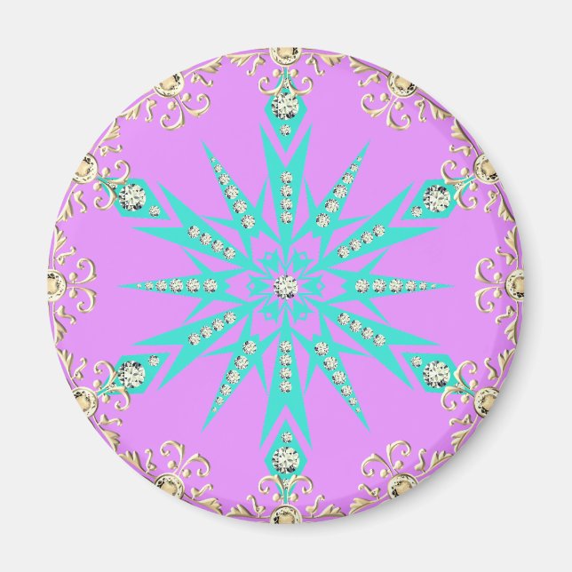 Diamond retro snowflake magnet (Framsidan)