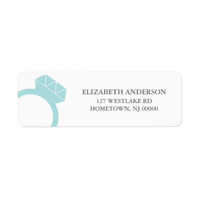 Diamond Ring Adressetiketter Returadress Etikett (Framsidan)