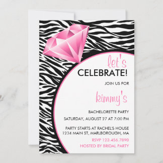 Diamond Ring Bling Bachelorette Party Inbjudningar