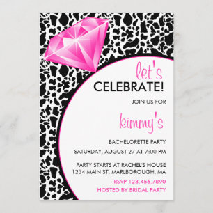 Diamond Ring Bling Bachelorette Party Inbjudningar