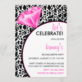 Diamond Ring Bling Bachelorette Party Inbjudningar