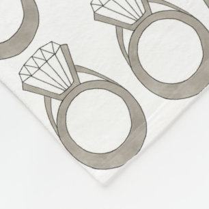 Diamond Ring Bling Jewelry Bride Bröllop Möhippa Fleecefilt