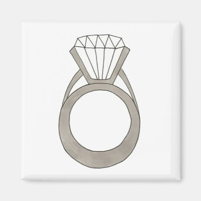 Diamond Ring Bröllop Bride Möhippa Magnet (Framsidan)