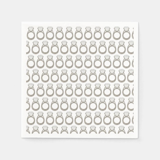 Diamond Ring Bröllop Förlovning Möhippa Pappersservett (Framsidan)