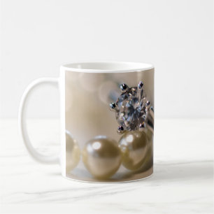 Diamond Ring och Pearls Bröllop Kaffemugg