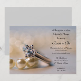 Diamond Ring och Pearls Möhippa Inbjudningar
