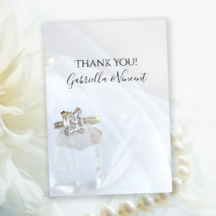 Diamond Ring och Pillar Crystal Bröllop Tack Kort