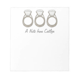 Diamond Ring Personlig Bride Bröllop Anteckningsbl Anteckningsblock