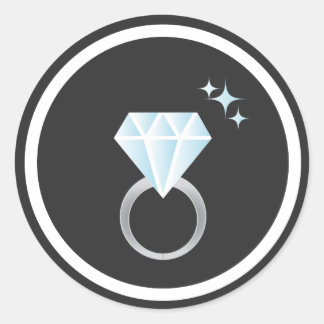 Diamond Ring Sticker Runt Klistermärke