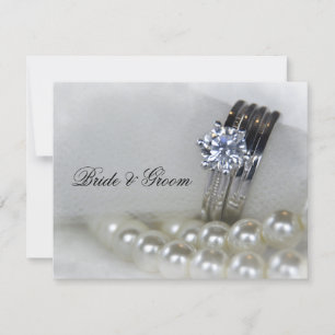 Diamond Ringar och White Pearls Bröllop